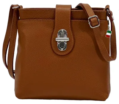 Imagen del producto de Bolso de cuero genuino para mujer, tipo bandolera, color marrón medio, modelo OTF828C