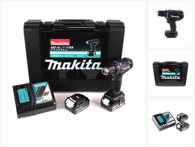 Zdjęcie produktu dla Makita DDF482RFEB, Wiertarka pistoletowa, Zamek centralny, Czarny, 1,3 cm, 3,8 cm, 1,3 cm