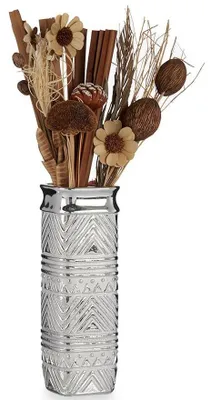 Produktbild von Giftdecor - Blumenvase - silber modern - 10 x 30 cm - Keramik