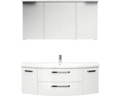 Produktbild von PELIPALSerie 4010 40101400209 Block bestehend aus:Keramik-Waschtisch, Unterschrank, Spiegelschrank mit Kranz / 144cm