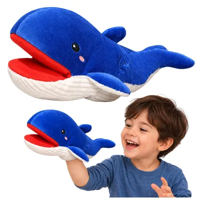 Immagine prodotto di Peluche mascotte Balena Blu Marionetta 30 Cm