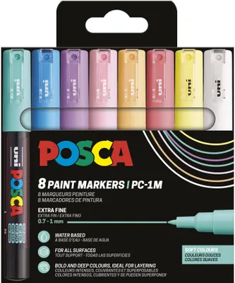 Immagine prodotto di Posca 186752 POSCA Marker UNI PC-1MC 8er Set Soft Col