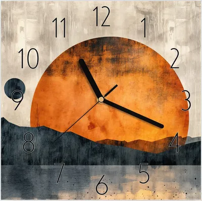 Produktbild von Wanduhr aus Glas mit Motiv Sonnenuntergang Kunst- 30 x 30 cm - inkl. Aufhängesystem