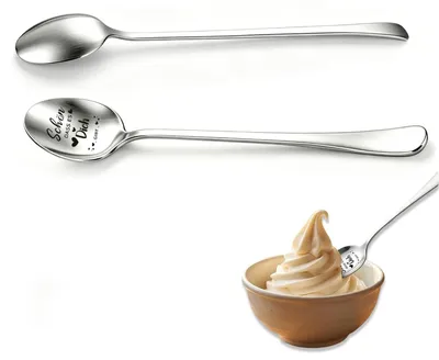 Kaffeelöffel 2er-Set 19,5 cm Edelstahl silber personalisierbar