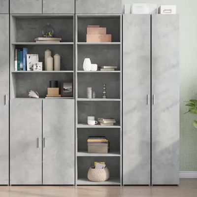 Produktbild von "2026 Promotion" Highboard/Vitrine/Beistellschrank - Betongrau 50x41x185 cm Holzwerkstoff - Kommoden CC14023