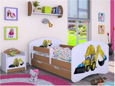 Produktbild von BDW, Kinderbett mit Matratze & Bettkasten, Braun, 160x80