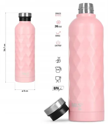 Produktbild von Nils Camp NC3805 Pink Stahl Reiseflasche für Kaltgetränke