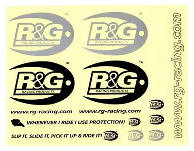 Produktbild von R&G Racing Rennsport Aufkleber-Set, 11 schwarze und 4 silberne Aufkleber