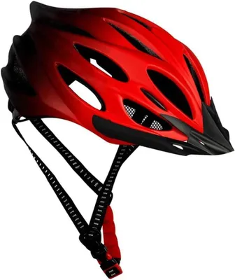 Zdjęcie produktu dla Kask rowerowy dla dorosłych - Lekki kask - Bezpieczna jazda na rowerze - Zintegrowane tylne światło - Regulowany rozmiar 56-62 cm - Czerwony