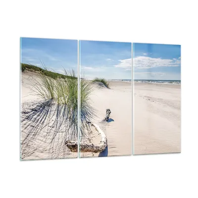 Produktbild von Bilder auf glas - 3 Teile - Mrzezyno Strand Meer - 165x110cm - Glasbilder - Wandbilder - Bilder - zum Aufhängen bereit - Wanddekoration aus Glas - Glas Bilder - Wandbild auf Glas - GCE165x110-4281