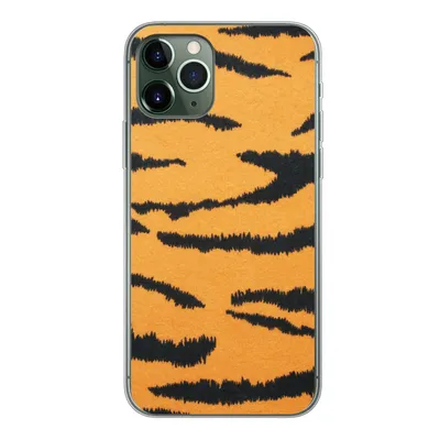 Produktbild von MuchoWow® Handyhülle Schutzhülle Hülle für iPhone 11 Pro Tigerdruck - Braun - Orange Silikon Softcase Handy Hülle - Handy