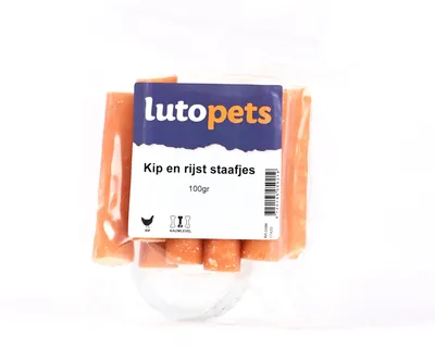 Productafbeelding van Lutopets Kip en Rijst Snacks – 400 g – Kipensnack voor honden