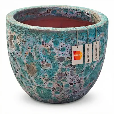 Produktbild von Teramico Keramik Pflanzgefäß "Egg Pot" Lava Grün - Ø 38cm Frostfest