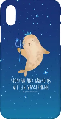 Produktbild von Mr. & Mrs. Panda Iphone 10 Handyhülle Sternzeichen Wassermann - Sternenhimmel Blau - Geschenk, X, Meer, Geburtstag Januar, Nix, Handy, Hülle, Cover, Meermann