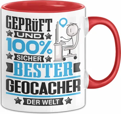 Produktbild von Geocacher Geschenk Lustiger Spruch für Geocacher Geschenkidee Bester Geocacher Der Welt (Rot)
