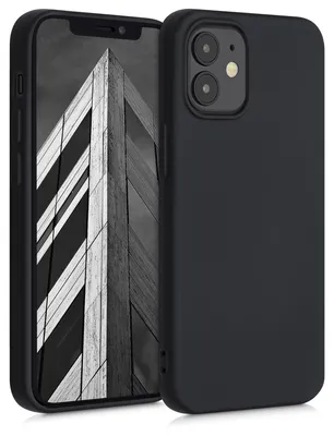 Produktbild von kwmobile Hülle kompatibel mit Apple iPhone 12 mini Hülle - gummierte TPU Silikon Handyhülle - Schutzhülle für kabelloses Laden - Case in Schwarz matt