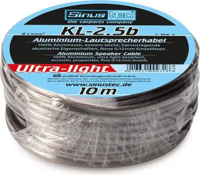Immagine prodotto di Set di cavi per altoparlanti Sinustec in alluminio da 2,5 mm² 10 m