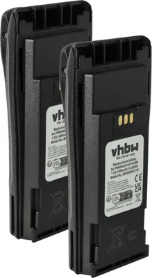 Produktbild von vhbw 2x Akku Ersatz für Motorola NNTN4851AC, NNTN4851A, NNTN4851, NNTN4497AR für Funkgerät, Walkie Talkie (1400 mAh, 7,2 V, NiMH) + Gürtelclip