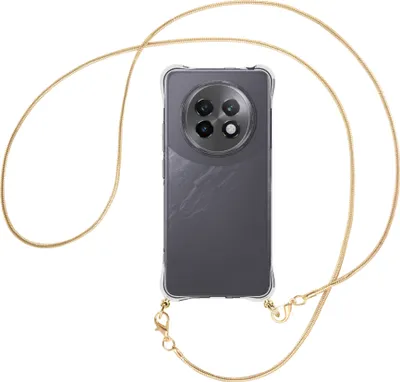 Produktbild von Handykette Backcover-Schutzhülle mit Band (Metall goldfarben) für Realme 13 Plus 5G - goldfarbene Snake-Kette
