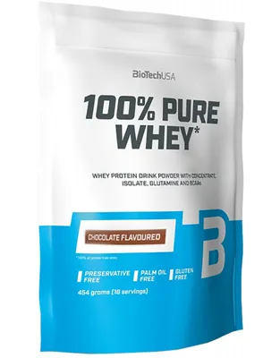 Zdjęcie produktu dla BioTech USA 100% Pure Whey 454 g, smak wiśniowo-jogurtowy / Białko serwatkowe / Pyszne białko serwatkowe wzbogacone bromelainą i dodatkowymi aminokwasami