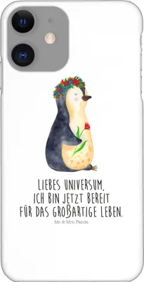 Produktbild von Mr. & Mrs. Panda Iphone 11 Handyhülle Pinguin Blumen - Weiß - Geschenk, Ziele, Handy Case, XR, Cover, Positiv, Universum, Liebeskummer, Schutzhülle