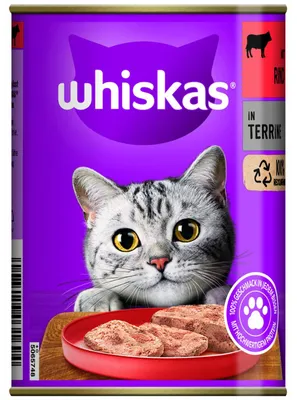 Produktbild von Whiskas Dose 1+ mit Rind in Terrine, Adult, jede Rasse, Rind, 400 g, Ohne künstliche Farbstoffe