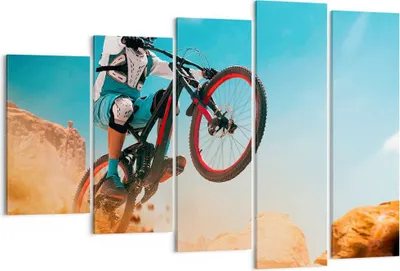 Produktbild von Bild auf Leinwand - Leinwandbild - Fahrrad Sport Helm - 150x100cm - Wand Bild - Wanddeko - Leinwanddruck - Bilder - Kunstdruck - Wanddekoration - Leinwand bilder - Wandkunst - EG150x100-4098