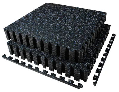 Imagen del producto de 12 piezas de goma antideslizante, extra gruesas y robustas, de 60x60x1,4 cm, ideales para suelos de gimnasio