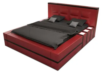 Produktbild von Komplettbett Asti Kunstleder, LED Beleuchtung, 7-Zonen-Matratze H3, 18 cm Matratzenhöhe