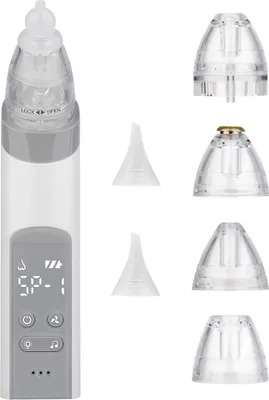 Produktbild von 2 in 1 Baby Nasensauger & Mitesserentferner Vakuum Elektrische Nase Saugnasenreiniger mit 3 Saugstaerken LED-Anzeige