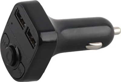 Obrázek produktu pro Nabíječka mobilních telefonů do auta Bluetooth černá 12?24V FM vysílač MP3 přehrávač Duální USB nabíjení