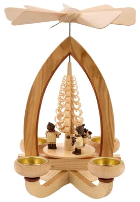 Produktbild von Lorenz Erzgebirge Teelichtpyramide klassisch 28 cm, Modell:Striezelkinder
