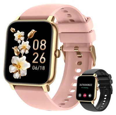 Produktbild von Damen Fitness mit Telefonfunktion: Wasserdichter Fitnesstracker Bluetooth Anruf Smart Watch mit Herzfrequenz Schlafmonitor Schrittzähler