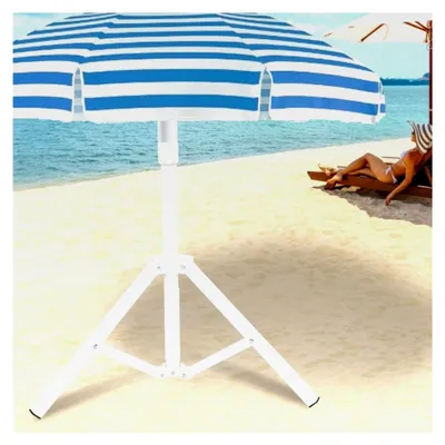 Produktbild von Sonnenschirmständer mit dreieckiger Eisenbasis für Balkon und Garten