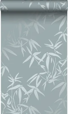 Zdjęcie produktu dla Origin Wallcoverings Tapeta liście bambusa niebieskim 53 cm x 10.05 m