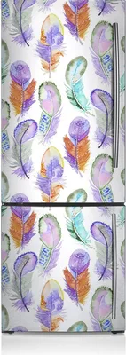 Obrázek produktu pro Samolepka na lednici Magnetická fólie 60x190 cm - Barevná peříčka