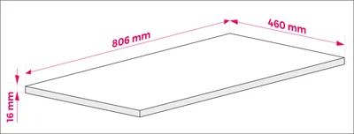 Zdjęcie produktu dla Blat do szafki łazienkowej, kolor: czarny, wymiary: 80 x 45 x 1,6 cm