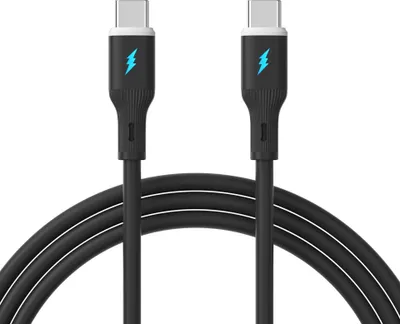 Produktbild von INF 66W USB-C auf USB-C Schnellladekabel - Silikon, 100cm, 1 Stück Schwarz