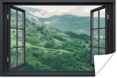 Produktbild von MuchoWow® Poster Aussicht - Berg - Baum 60x40 cm - Schlafzimmerdekoration
