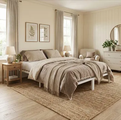 Produktbild von INDUSTORM Bett - Bettgestell 160x200 mit Elastisch Lattenrost aus Birkenholz, Metallbett Stauraum Höhe 23,5cm - Gästebett