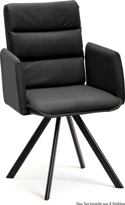 Produktbild von Armlehnstuhl drehbar (8er-Set) Devin 52x92x60 Schwarz/Anthrazit