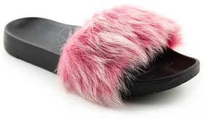 Produktbild von UGG Royale Damen-Flip-Flops mit Kunstfell schwarz und rosa 36