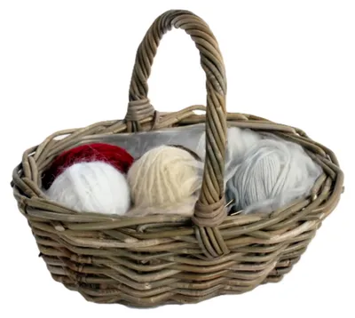 Produktbild von Korb mit Henkel - braun - 36 x 28 x 14 cm - Rattan - geflochtene Weide - Henkelkorb