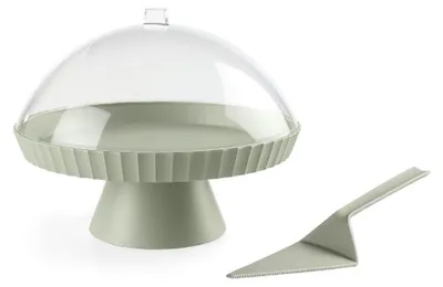 Produktbild von BLIM+ Agora 30 cm - Feste Kuchenplatte / Tortenplatte mit Deckel und Kuchenheber