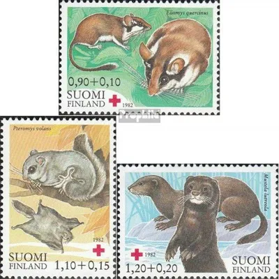 Produktbild von Briefmarken Finnland 1982 Mi 913-915 (kompl.Ausg.) postfrisch Kleinsäugetiere