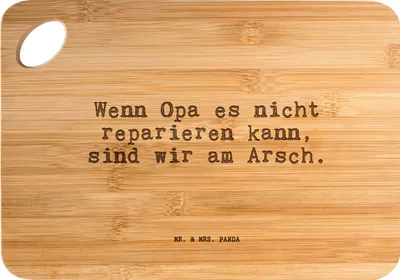 Produktbild von Mr. & Mrs. Panda Frühstücksbrett Wenn Opa es nicht... - Transparent - Geschenk, Küchenbrett, Spruch Sprüche Weisheiten Zitate Lustig Weisheit Worte, Holzbrett, Hackbrett