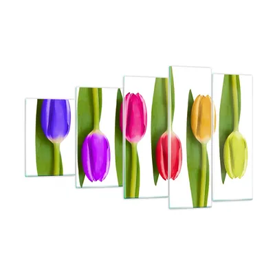 Produktbild von Bilder auf glas - Tulpe Blume Garten Komposition - 100x60cm - Glasbilder - Wandbilder - Kunstdruck - zum Aufhängen bereit - Wanddekoration aus Glas - Glas Bilder - Wandbild auf Glas - GEG100x60-2360