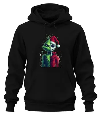 Produktbild von Grinch Jack Skellington Mashup Weihnachten Horror Hoodie Kapuzenpullover, Schwarz, XXL