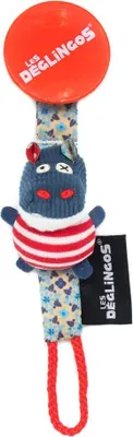Image de attache-sucette hippopotame bleu 13 cm