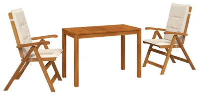 Imagen del producto de Conjunto de Comedor de Jardín Natural Madera de Acacia Sólida
